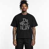 Words to Live By DWUL Black Cotton Boxy Tee