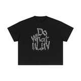 Words to Live By DWUL Black Cotton Boxy Tee
