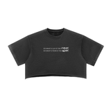 The Spark & The Work Snow Washed Raw Edge Crop Tee