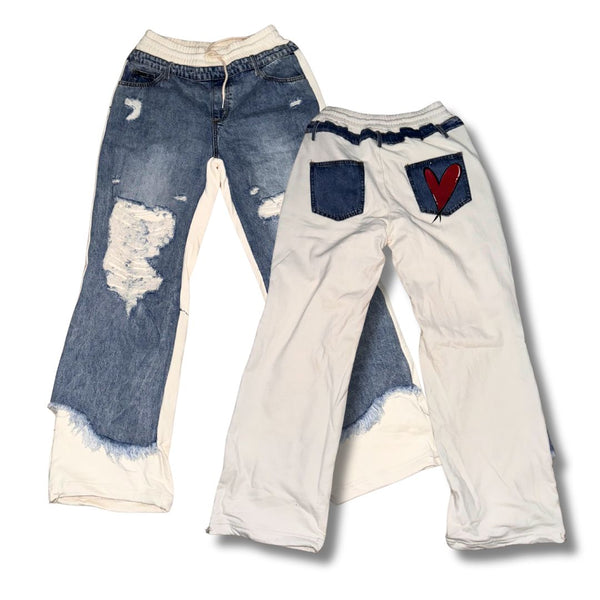 Heart me 2 layered sweat and Jean Pants