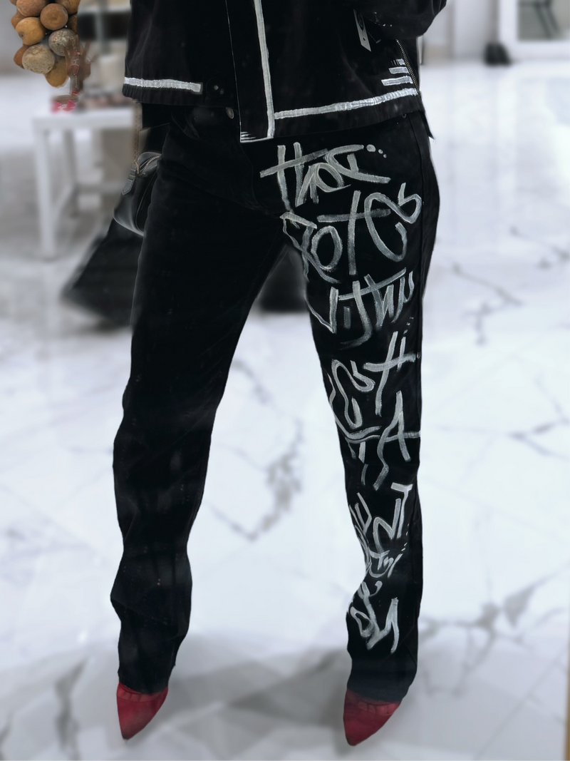 Dont Stop Until its ART Hand Painted Jeans