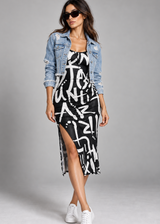 Don’t Stop Til It’s Art – Mesh Fitted Maxi Dress