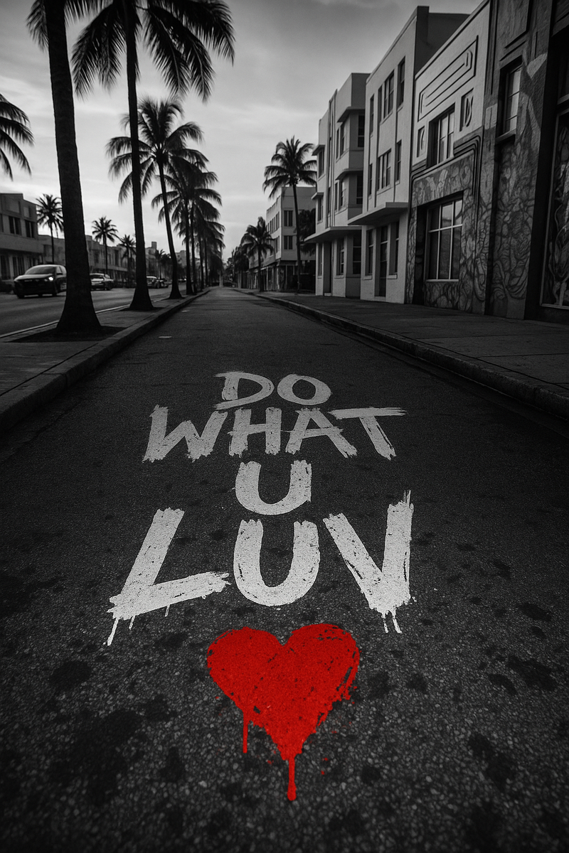 DO WHAT U LUV Streets of MIA – 8x12 Framed Art Print