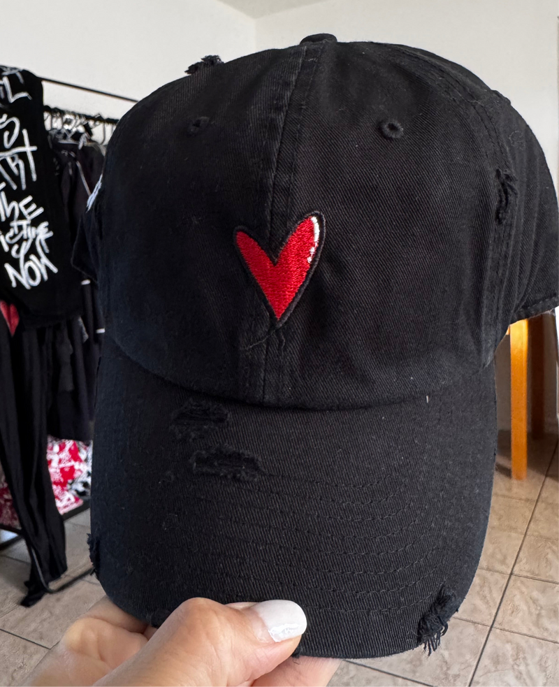 DWUL Heart Black Jean Hat