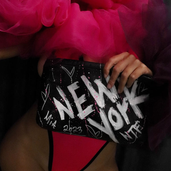 Exclusive New York Hand Painted Leather Purse