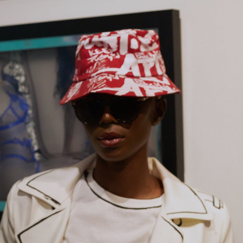 Power Graphic Red Bucket Hat