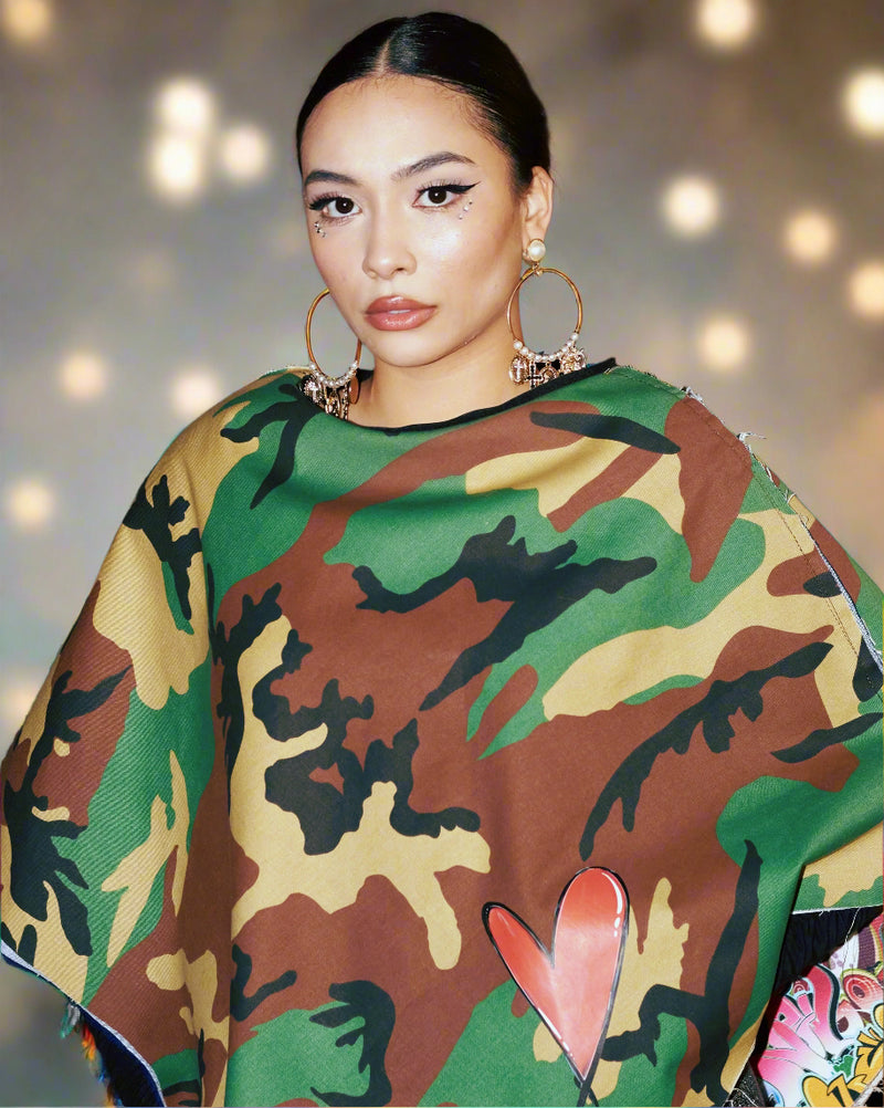 Camo or graffiti Poncho